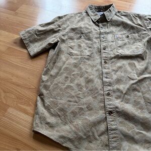 Carhartt men’s Rugged Flex short sleeve camo button down shirt XL tall